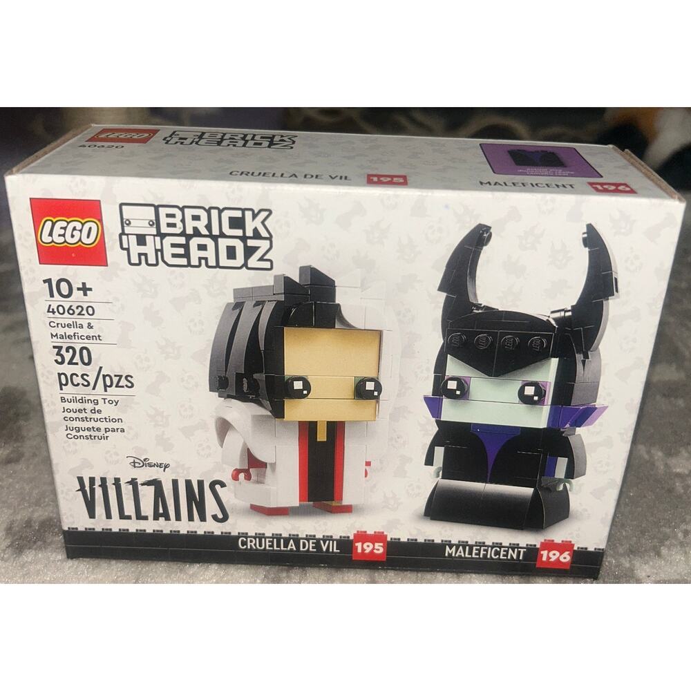 LEGO Brickheadz Disney Villains Cruella & Maleficent Building Set (NWT)